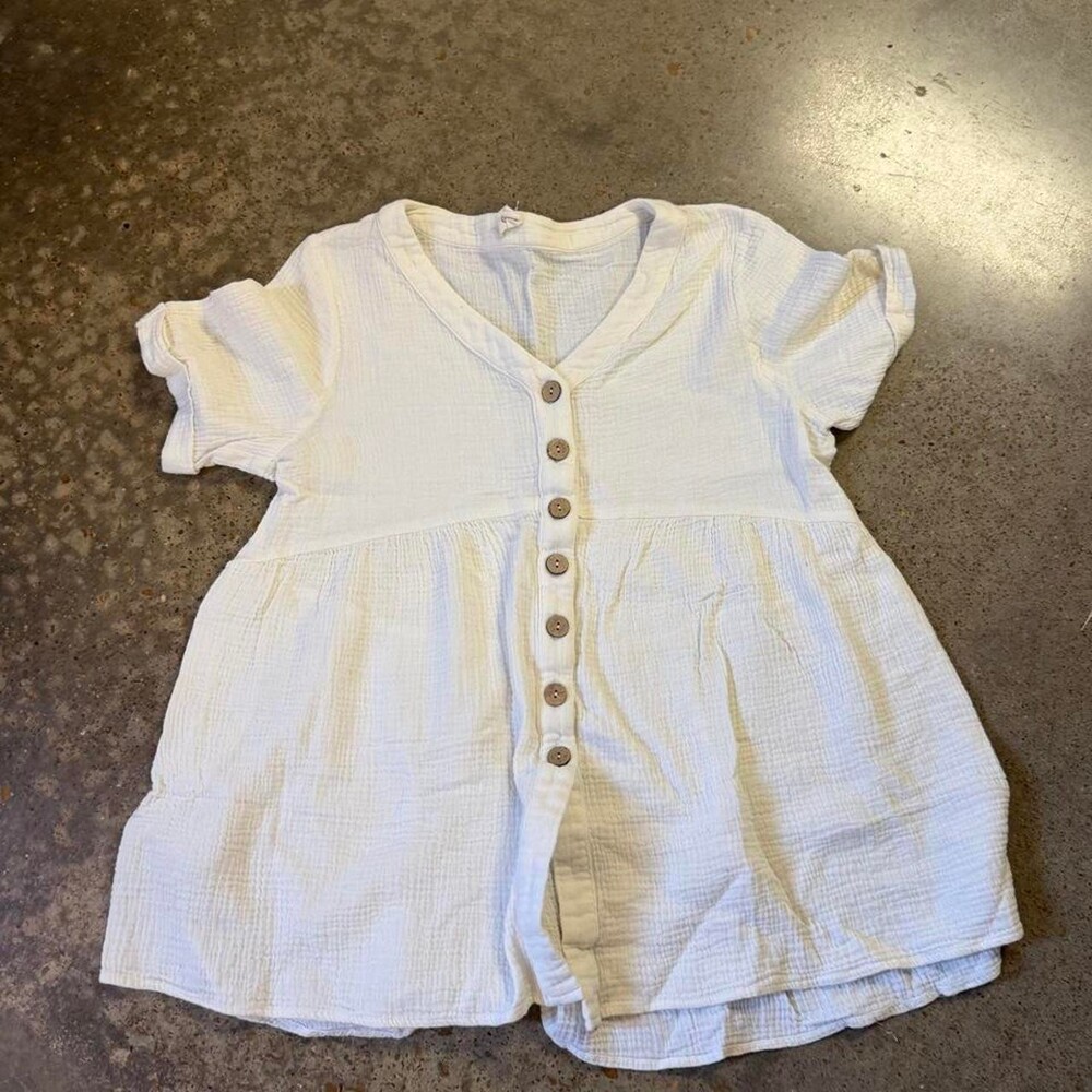 Ott women’s white babydoll top Size M #loungewear #cozy
